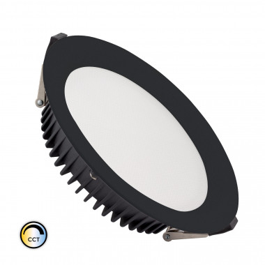 Downlight LED 40W SAMSUNG New Aero Slim CCT Seleccionable 130 lm/W Microprismático (UGR17) LIFUD Negro Corte Ø 200 mm