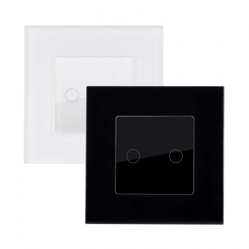 Interruptor Táctil Doble Comutado com Moldura de Vidro Modern