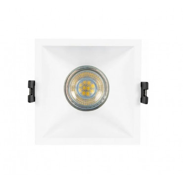 Aro Downlight Quadrado Baixo UGR para Lâmpada LED GU10 Corte 85x85 mm