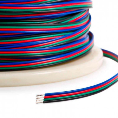 Cable Eléctrico Plano Manguera 4x0.5mm² para Tiras LED RGB - efectoLED