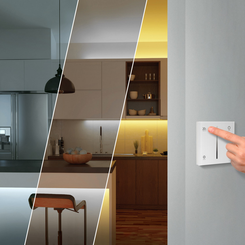 Fita LED Monocor com Mecanismo Regulador Táctil e Fonte de Alimentação