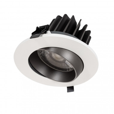Produto de Foco Downlight LED 18W COB Direcionável 360º Cinza Circular Design Corte Ø 120 mm