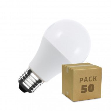 Caixa de 50 Lâmpadas LED E27 A60 7W Branco Frio