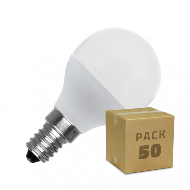 Caixa de 50 Lâmpadas LED E14 G45 5W Branco Frio