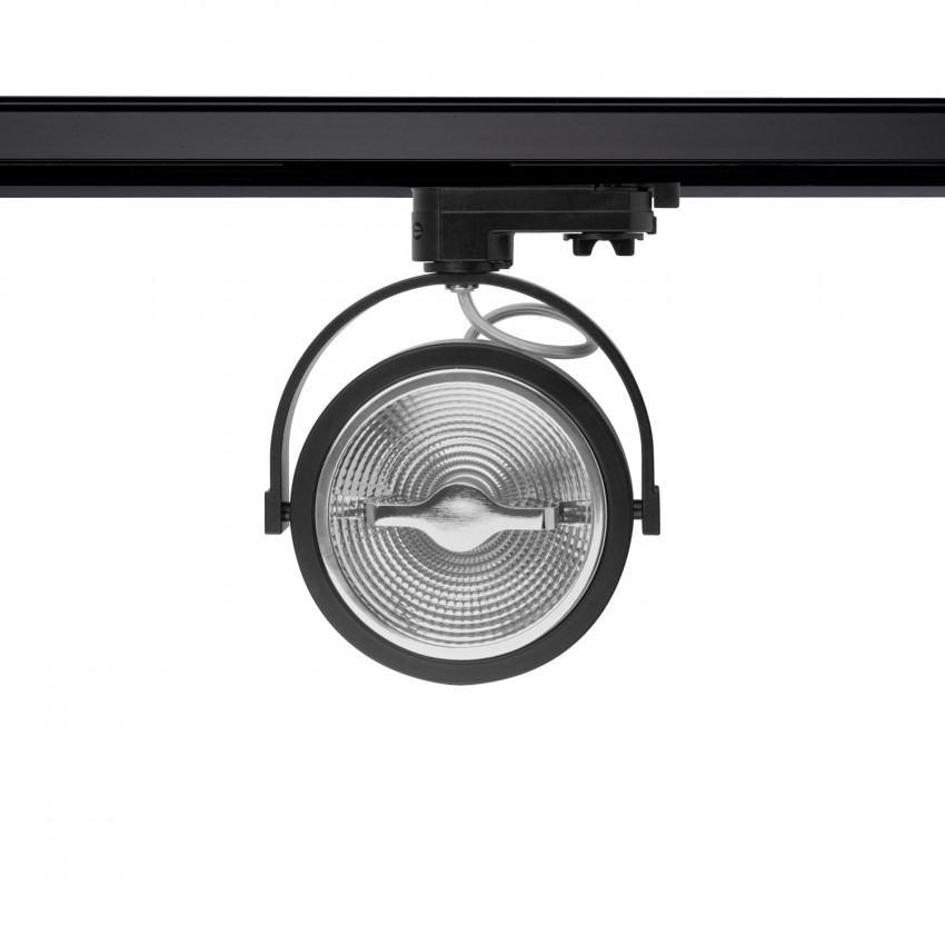 Foco Carril LED Trifásico 15W Regulable CREE AR111 Negro