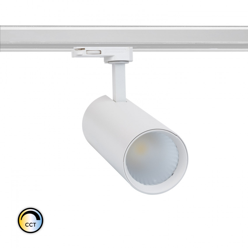 Foco LED New Bertha Branco 30W CCT LIFUD para Carril Trifásico