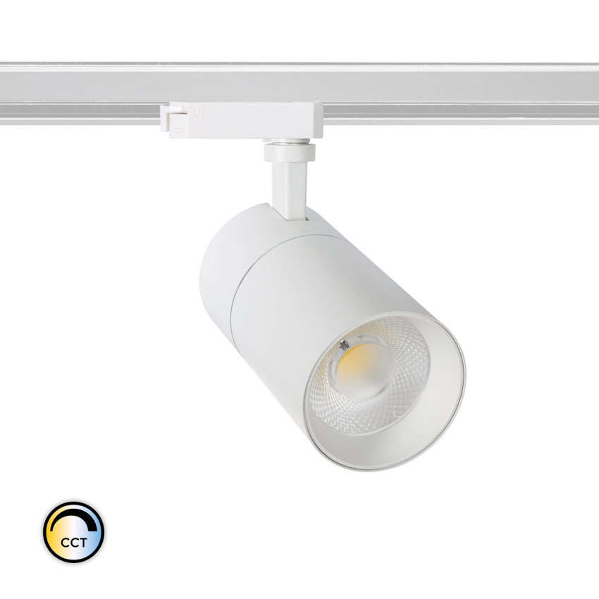 Foco LED New Mallet 30W Regulável No Flicker CCT Seleccionável para Carril Bifásico (UGR 15)