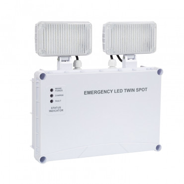 Luz de Emergencia LED 6W TwinSpot Cuadrado