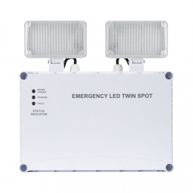 Produto de Luz de emergência LED de superfície 400lm TwinSpot não permanente