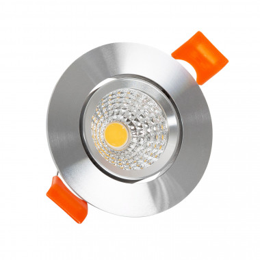 Producto de Foco Downlight LED 5W COB Direccionable Circular Plata Corte Ø 55 mm CRI90 Expert Color No Flicker