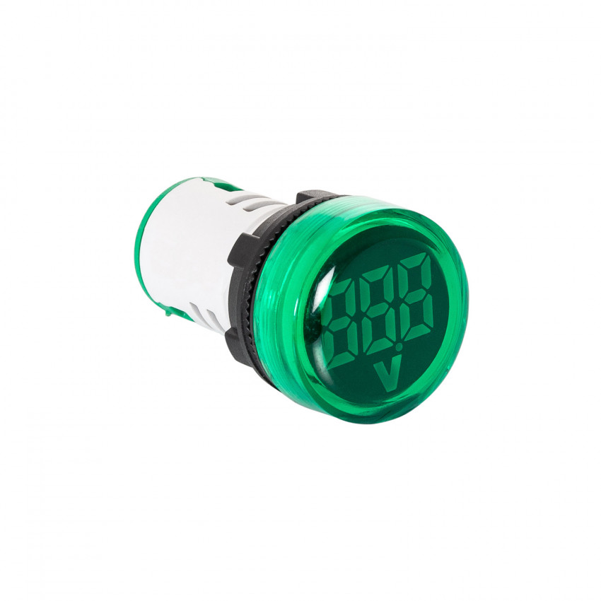 Indicador Luminoso  MAXGE com Voltímetro 20-500V Ø22mm 