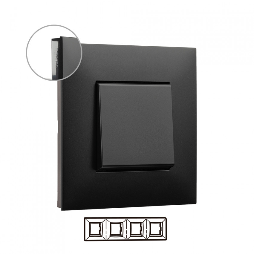 Placa Embelezadora 4 Elementos Dark LEGRAND Valena Next 741054