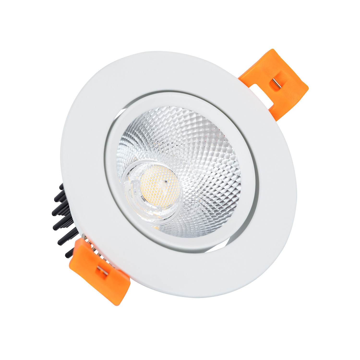 Produto de Foco Downlight LED 7W Regulável COB Direccionável Circular Branco Corte Ø 70 mm 