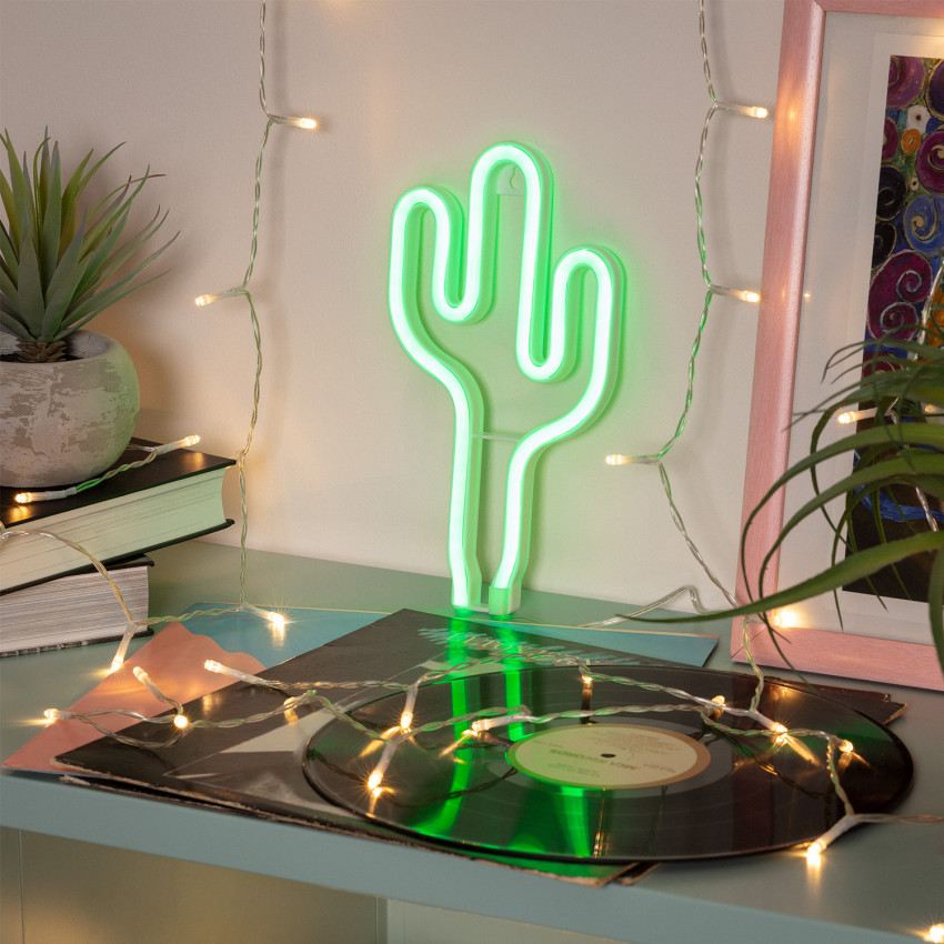 Produto de Neon LED Cactus com Bateria