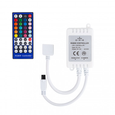 Controlador Regulador Fita LED RGBW 12V DC com Controlo Remoto IR