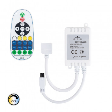 Controlador Regulador Tira LED CCT Seleccionable 12V DC Con Mando IR