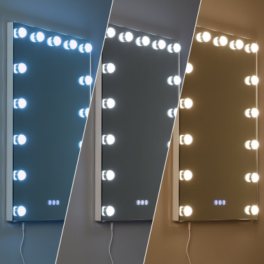 Espejo Baño con Luz LED Ø60 cm Stiniva Seleccionable (Cálido-Neutro-Frío)  120º