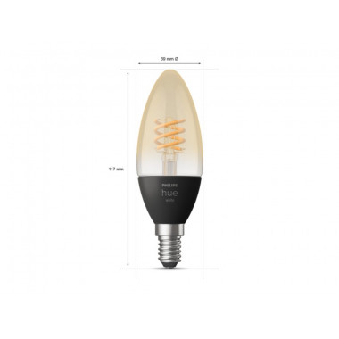 Produto de Lâmpada Filamento LED E14 4.5W 300 lm B35 PHILIPS Hue White Candle