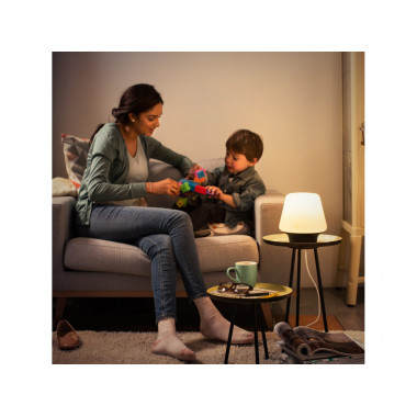 Philips Hue – Lámpara inteligente, Hue Wellness, Lámpara de Mesa LED  Inteligente, Luz Blanca de cálida a fría, Compatible con Alexa y Google  Home, Color Negro : : Iluminación