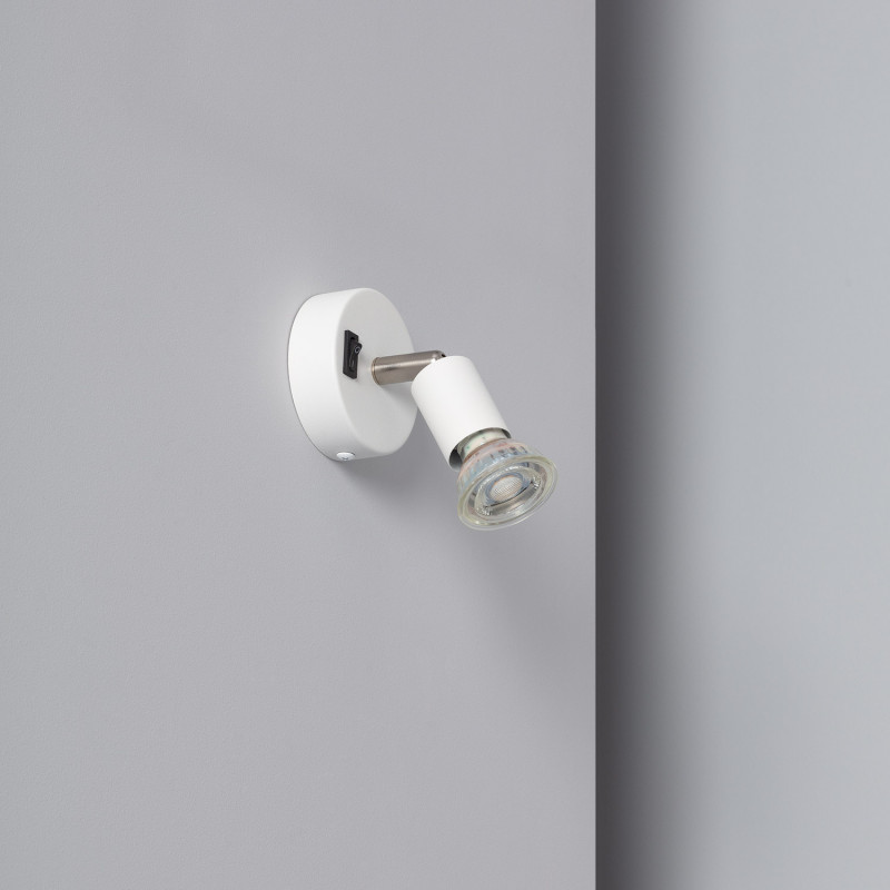 Lámpara de Pared Aluminio Orientable con Interruptor 1 Foco Oasis Blanco