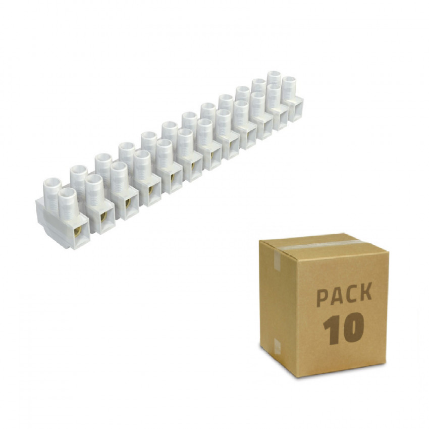 Pack 10 Clema Regleta de 12 Conectores de Cable Eléctrico