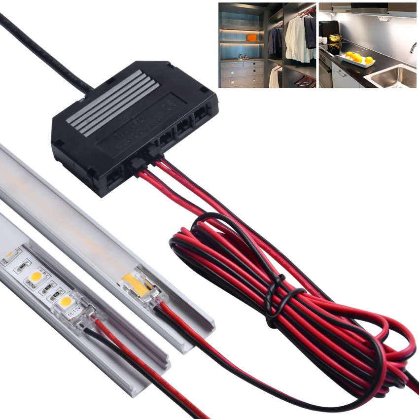 Conector Distribuidor de 6-10 salidas para Tiras LED Monocolor con Cable DC 5m