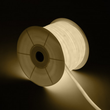 Produto de Rolo Neon LED Regulável 220V AC 120 LED/m 50 m Circular 360 Branco Neutro IP67 a Medida Corte a cada 100 cm