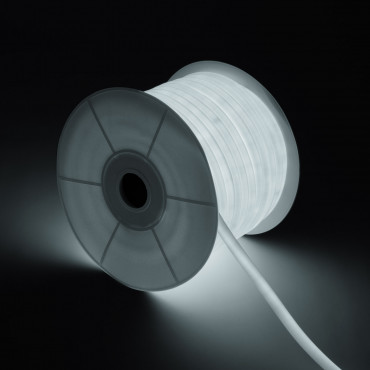 Product Rolo Neon LED Regulável 220V AC 120 LED/m 50 m Circular 360 Branco Frio IP67 a Medida Corte a cada 100 cm