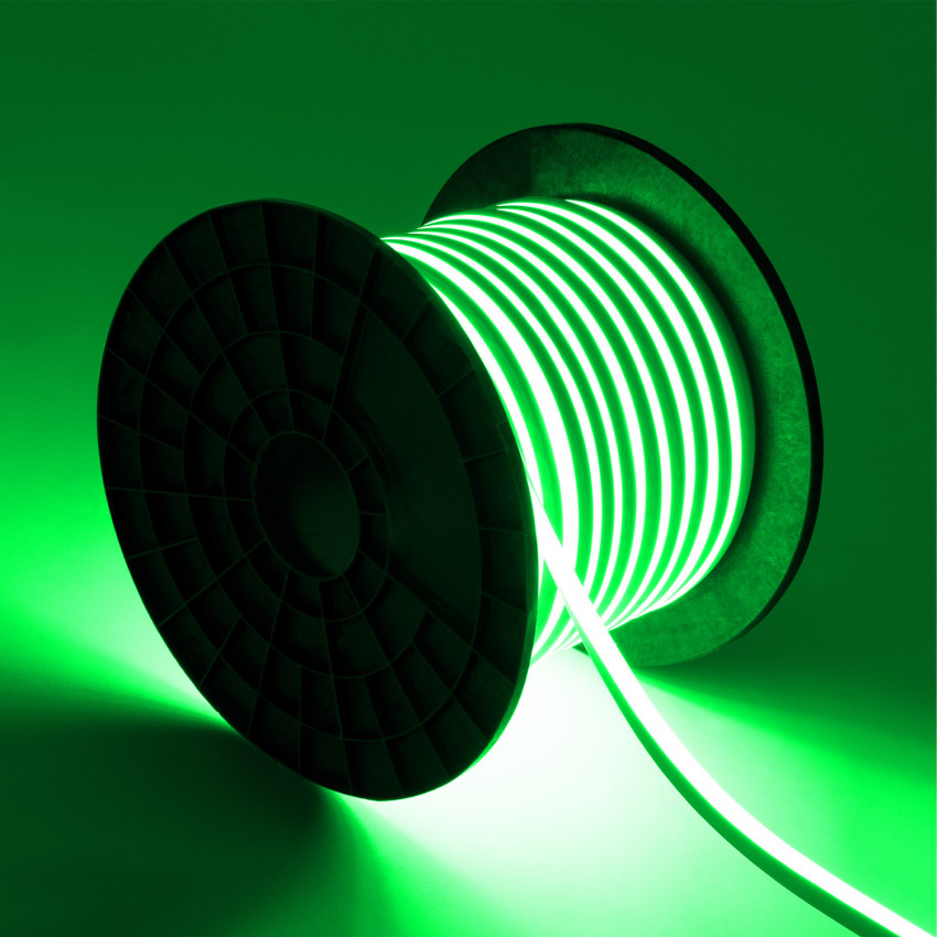 Rolo Neon LED Regulável Flexível 120LED/m Verde 50 Metros IP65