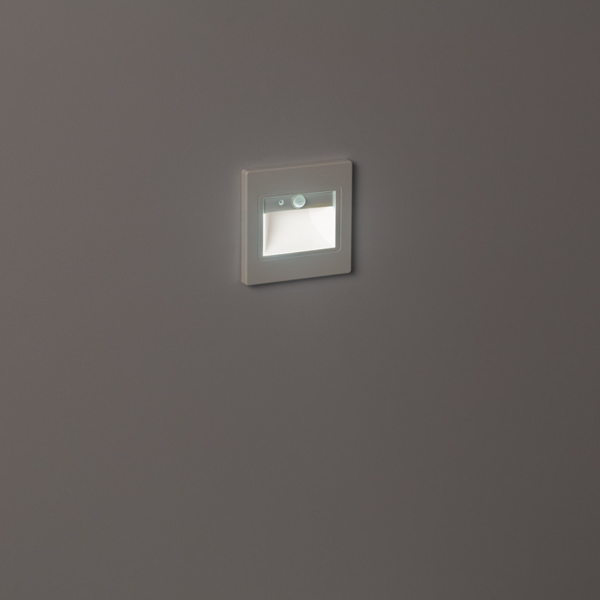 Produto de Baliza de Parede LED 1.5 W Encastrável com Sensor PIR e Crepuscular Bark Branco