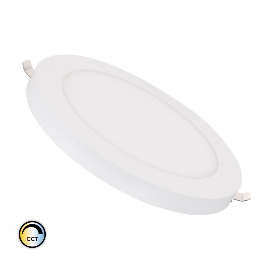 Placa LED 18W CCT Seleccionable Circular Corte Ajustable Ø75-210 mm
