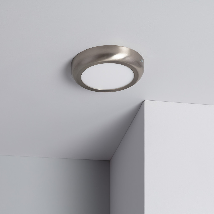 Plafón de Techo LED 12W Circular Metal Ø175 mm Design Silver 