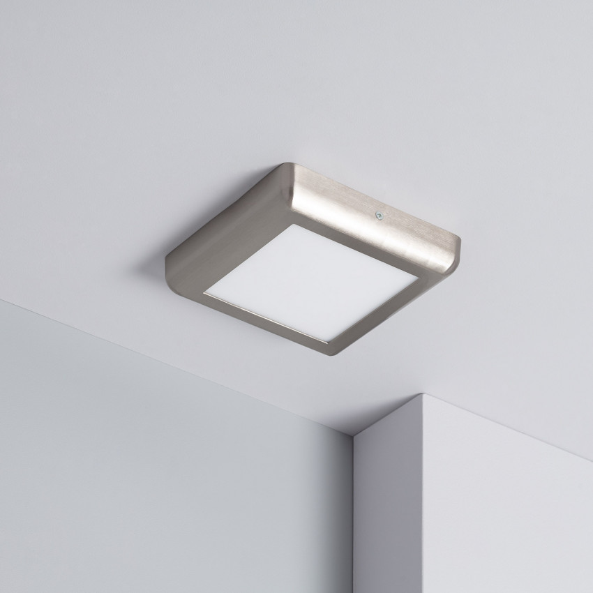 Plafón LED 12W Quadrado de Metal 180x180 mm Design Silver