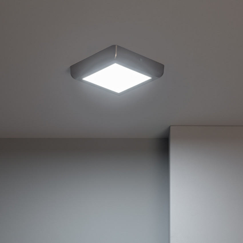 Placa Superfície LED Quadrada Silver Design 12W