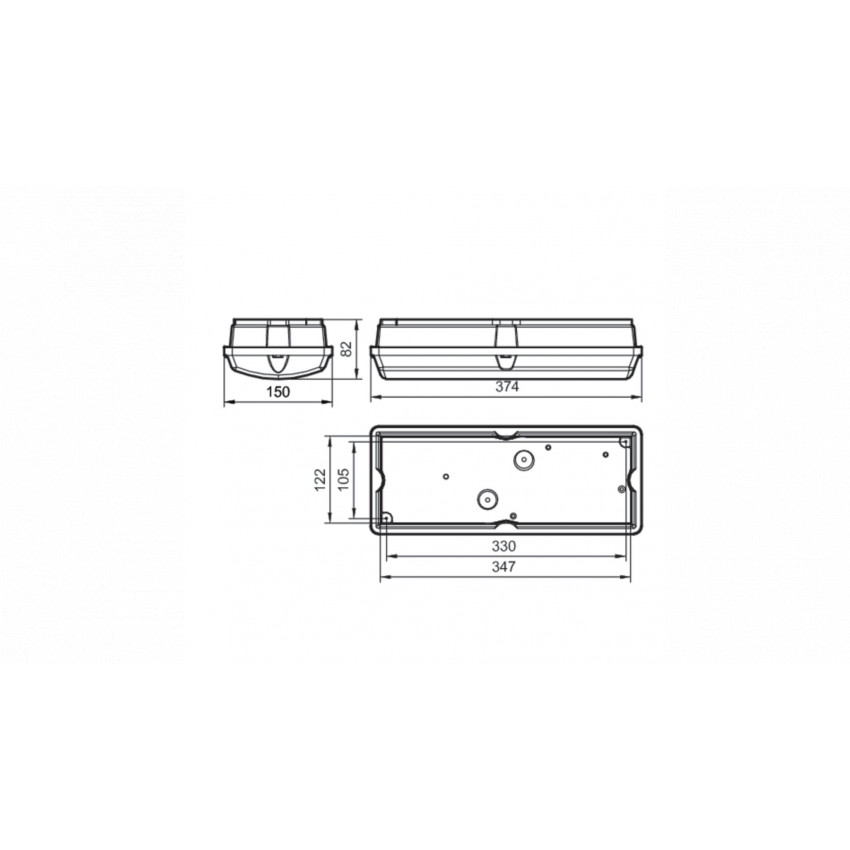 Produto de Aplique de Parede LED 6W IP65 Rectangular PHILIPS Ledinaire WL055V
