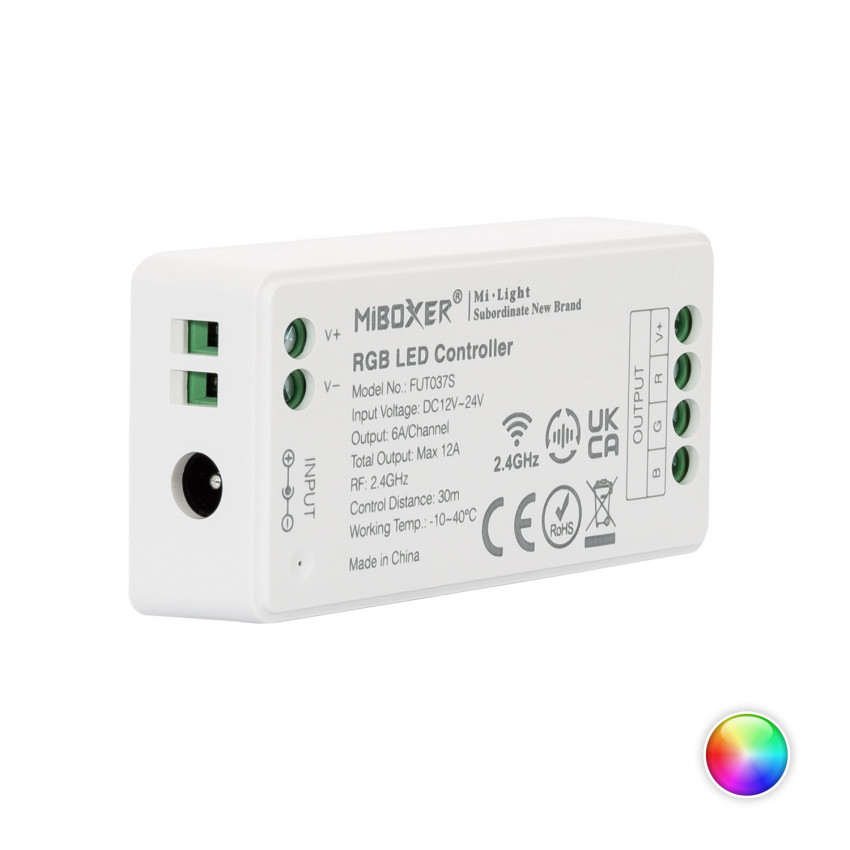 Controlador Regulador LED RGB 12/24V DC MiBoxer FUT037S 
