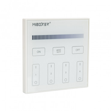 Product Mando RF 220-240V AC de Pared para Regulador LED Monocolor 4 Zonas RF MiBoxer T1