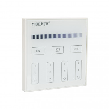 Controlador RF 220-240V AC de Parede para Regulador LED Monocolor 4 Zonas RF MiBoxer T1