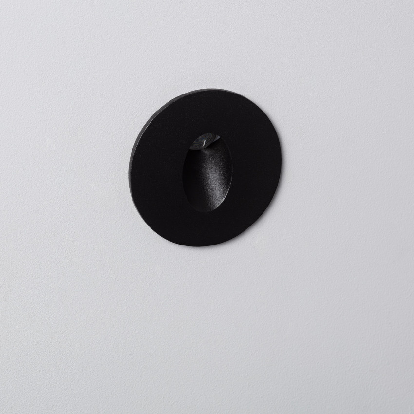 Producto de Baliza LED 1W Empotrable Pared Circular Negro Adam