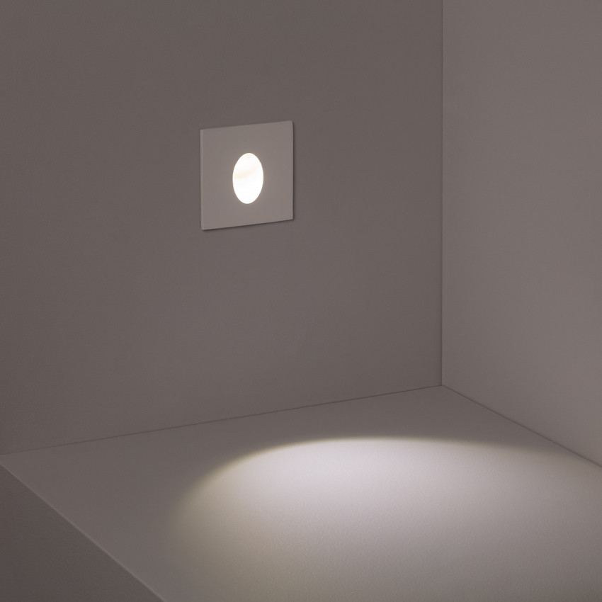 Producto de Baliza LED 1W Empotrable Pared Cuadrado Blanco Adam