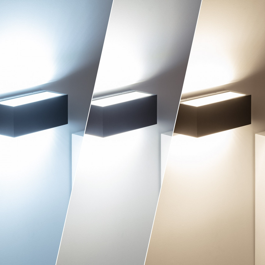 Producto de Aplique de Pared Exterior LED 16W de Aluminio Iluminación Doble Cara CCT Seleccionable Gropius
