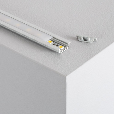 Perfil de Aluminio Empotrable 1m para Tiras LED hasta 10 mm