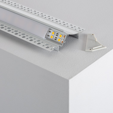Producto de Perfil de Aluminio Empotrable para Escayola / Pladur con Tapa Continua para Tira LED hasta 20mm