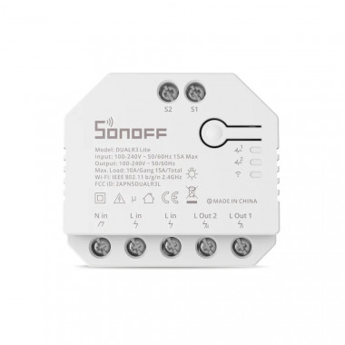 Producto de Interruptor WiFi Compatible con Doble Interruptor Convencional SONOFF Dual R3 Lite 15A