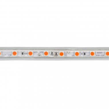 Producto de Tira LED 220V AC 60 LED/m Naranja IP65 a Medida Ancho 14mm Corte cada 100 cm