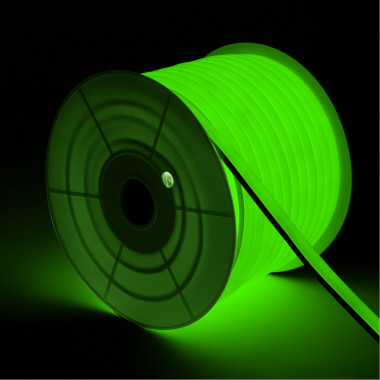 Producto de Tira Neón LED 7.5 W/m Regulable 220V AC 120 LED/m Semicircular 180º Verde IP67 a Medida Corte cada 100 cm