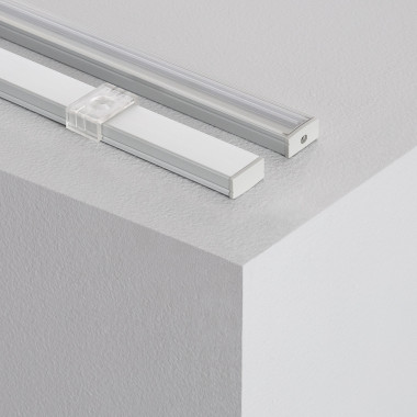 Produto de Perfil de Alumínio de Superfície com Cobertura Contínua para Fitas LED até 12mm