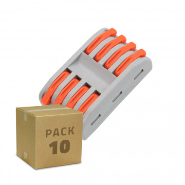 Producto de Pack 10 Conectores Rápidos 4 Entradas y 4 Salidas SPL-4 para empalme Cable Eléctrico de 0.08-4mm²