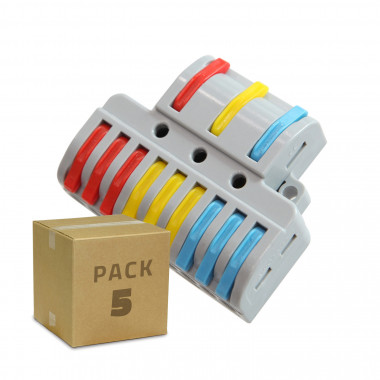 Pack 5 Conectores Rápidos 9 Entradas y 3 Salidas SPL-93 para Cable Eléctrico de 0.08-4mm²