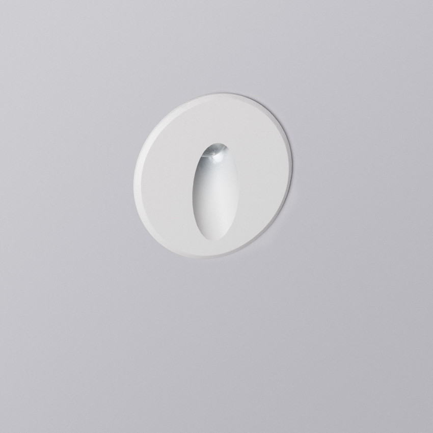 Baliza Exterior LED 3W Empotrable Pared Circular Blanco Oval Wabi